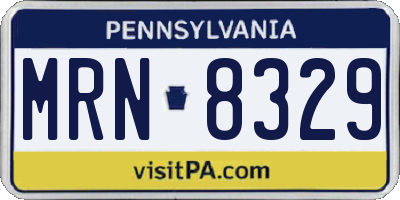 PA license plate MRN8329