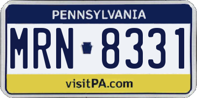 PA license plate MRN8331