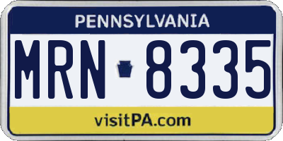 PA license plate MRN8335
