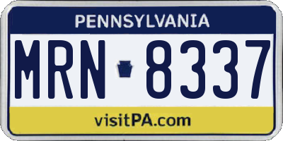 PA license plate MRN8337
