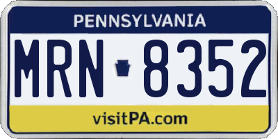 PA license plate MRN8352