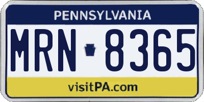 PA license plate MRN8365