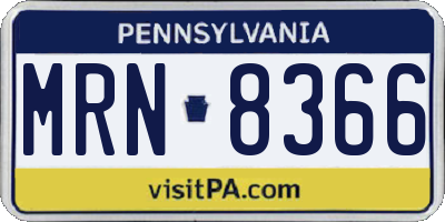 PA license plate MRN8366