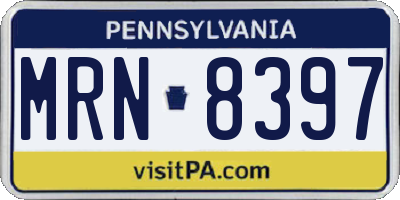 PA license plate MRN8397