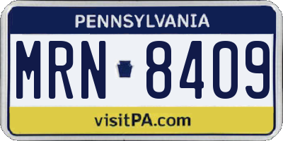 PA license plate MRN8409