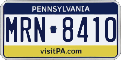 PA license plate MRN8410