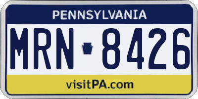 PA license plate MRN8426