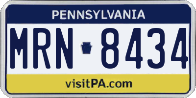 PA license plate MRN8434