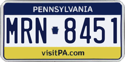 PA license plate MRN8451