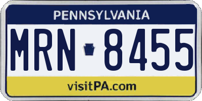 PA license plate MRN8455
