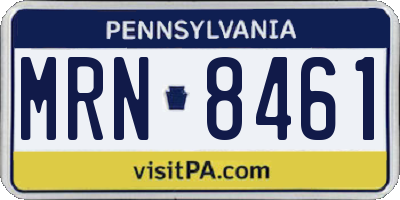 PA license plate MRN8461