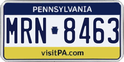 PA license plate MRN8463