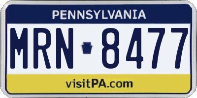 PA license plate MRN8477