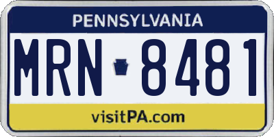 PA license plate MRN8481