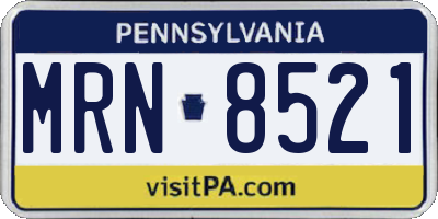 PA license plate MRN8521