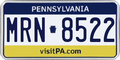 PA license plate MRN8522