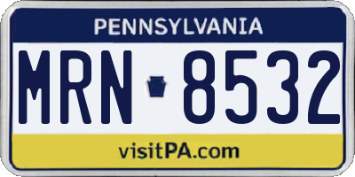 PA license plate MRN8532