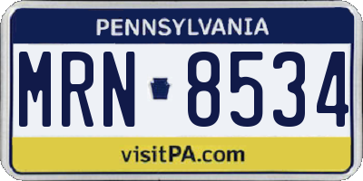 PA license plate MRN8534
