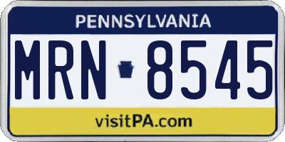 PA license plate MRN8545