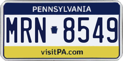 PA license plate MRN8549