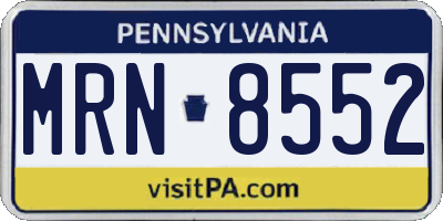 PA license plate MRN8552