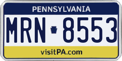 PA license plate MRN8553