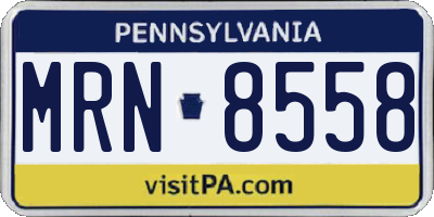 PA license plate MRN8558