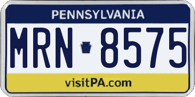 PA license plate MRN8575