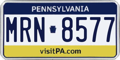 PA license plate MRN8577