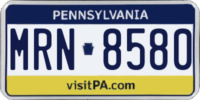 PA license plate MRN8580