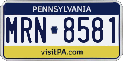 PA license plate MRN8581