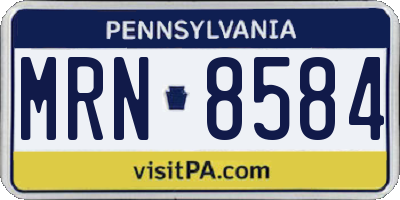 PA license plate MRN8584