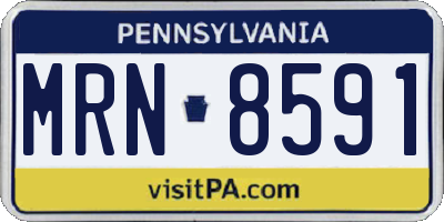 PA license plate MRN8591
