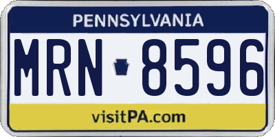 PA license plate MRN8596