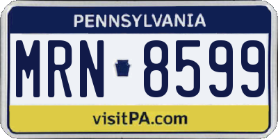 PA license plate MRN8599