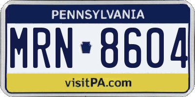 PA license plate MRN8604