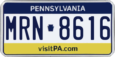 PA license plate MRN8616