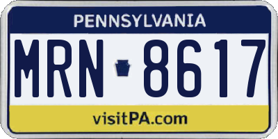 PA license plate MRN8617