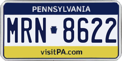 PA license plate MRN8622