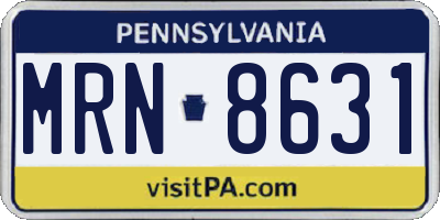 PA license plate MRN8631