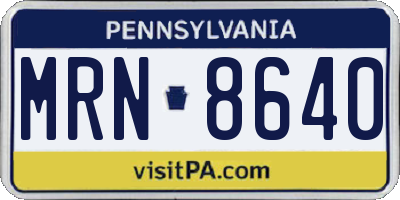 PA license plate MRN8640