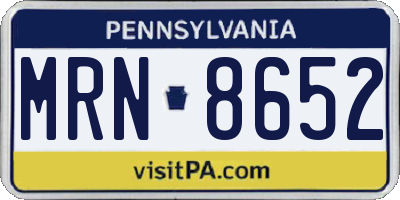 PA license plate MRN8652