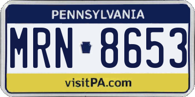 PA license plate MRN8653