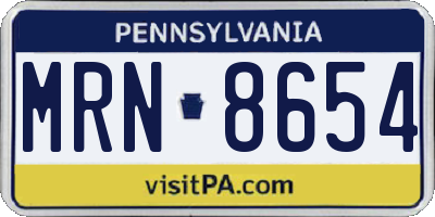 PA license plate MRN8654