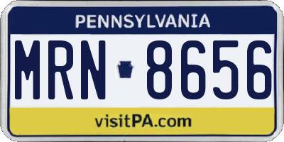 PA license plate MRN8656