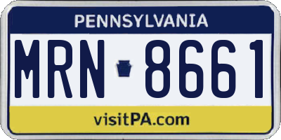 PA license plate MRN8661