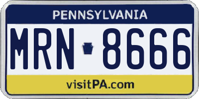 PA license plate MRN8666