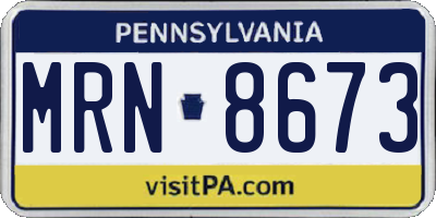PA license plate MRN8673