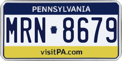 PA license plate MRN8679