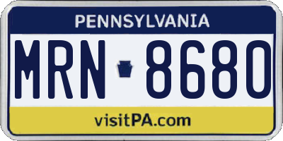 PA license plate MRN8680
